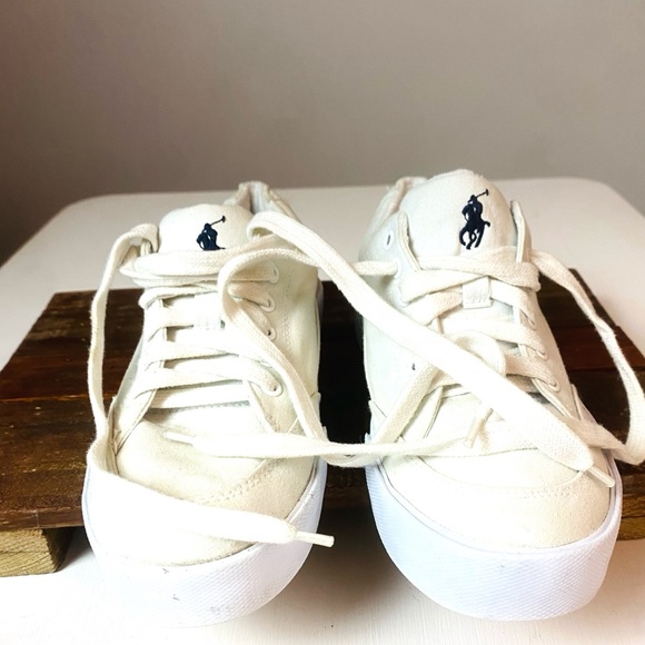 Ralph Lauren Polo  Shoes White Canvas Sz 7.5B - Picture 9 of 9